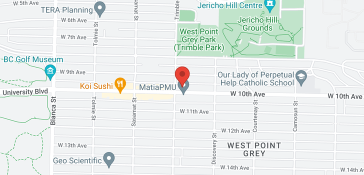 map of 202 4387 W 10TH AVENUE